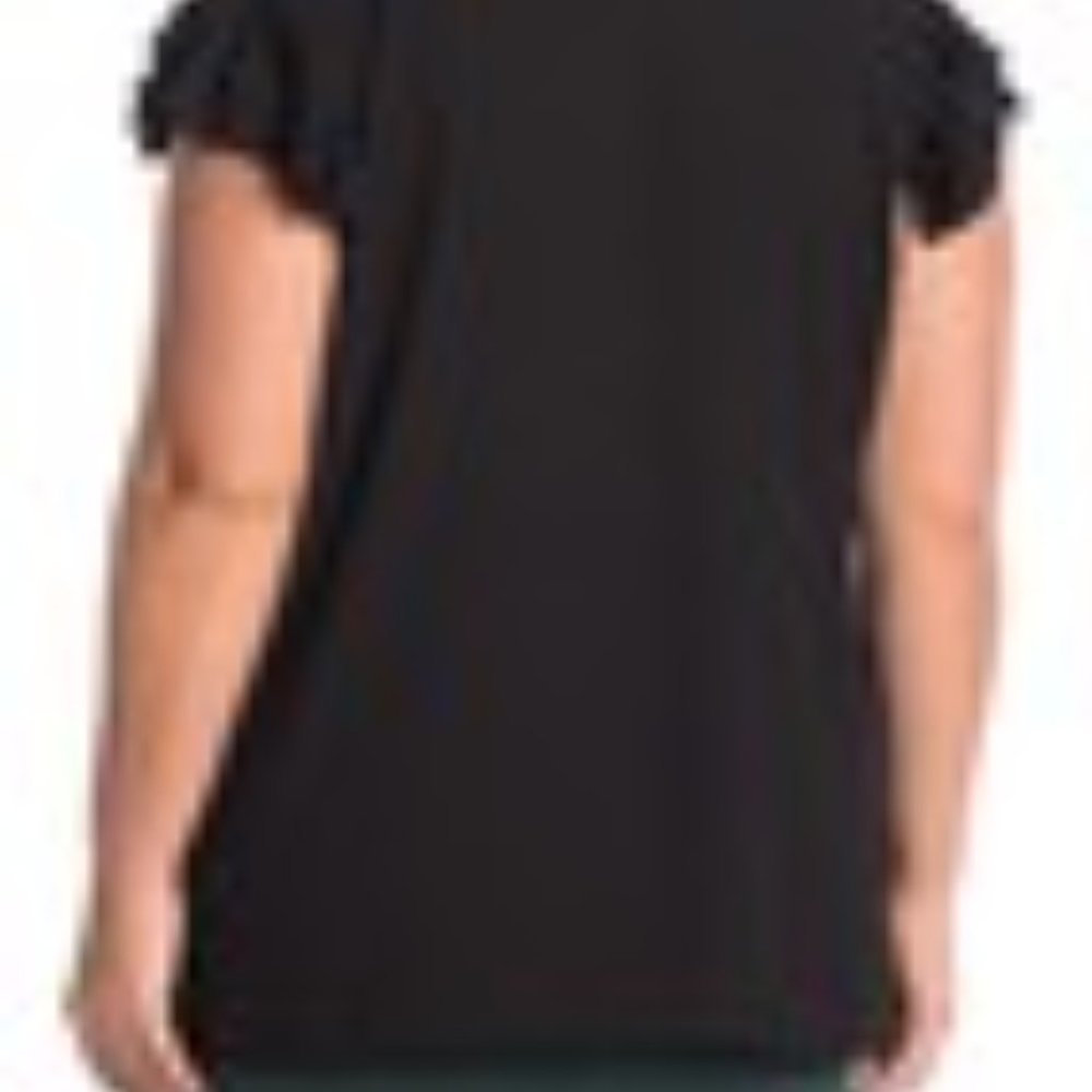 T Tahari Black Pleat Sleeve Top - Picture 7 of 7
